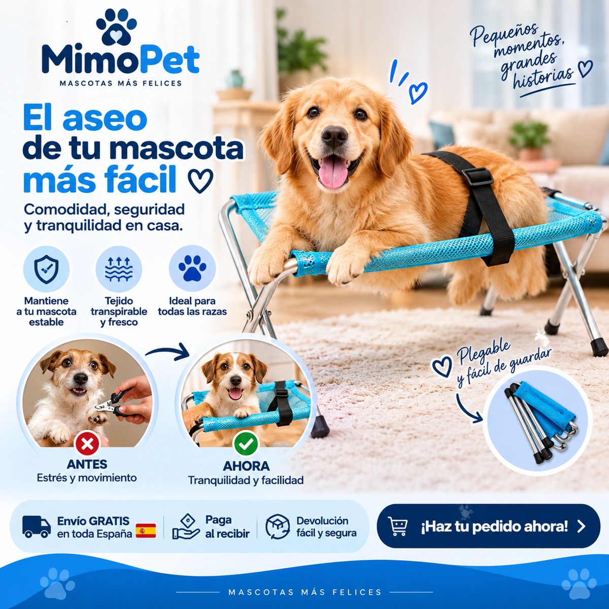Foldable Pet Grooming & Bathing Table