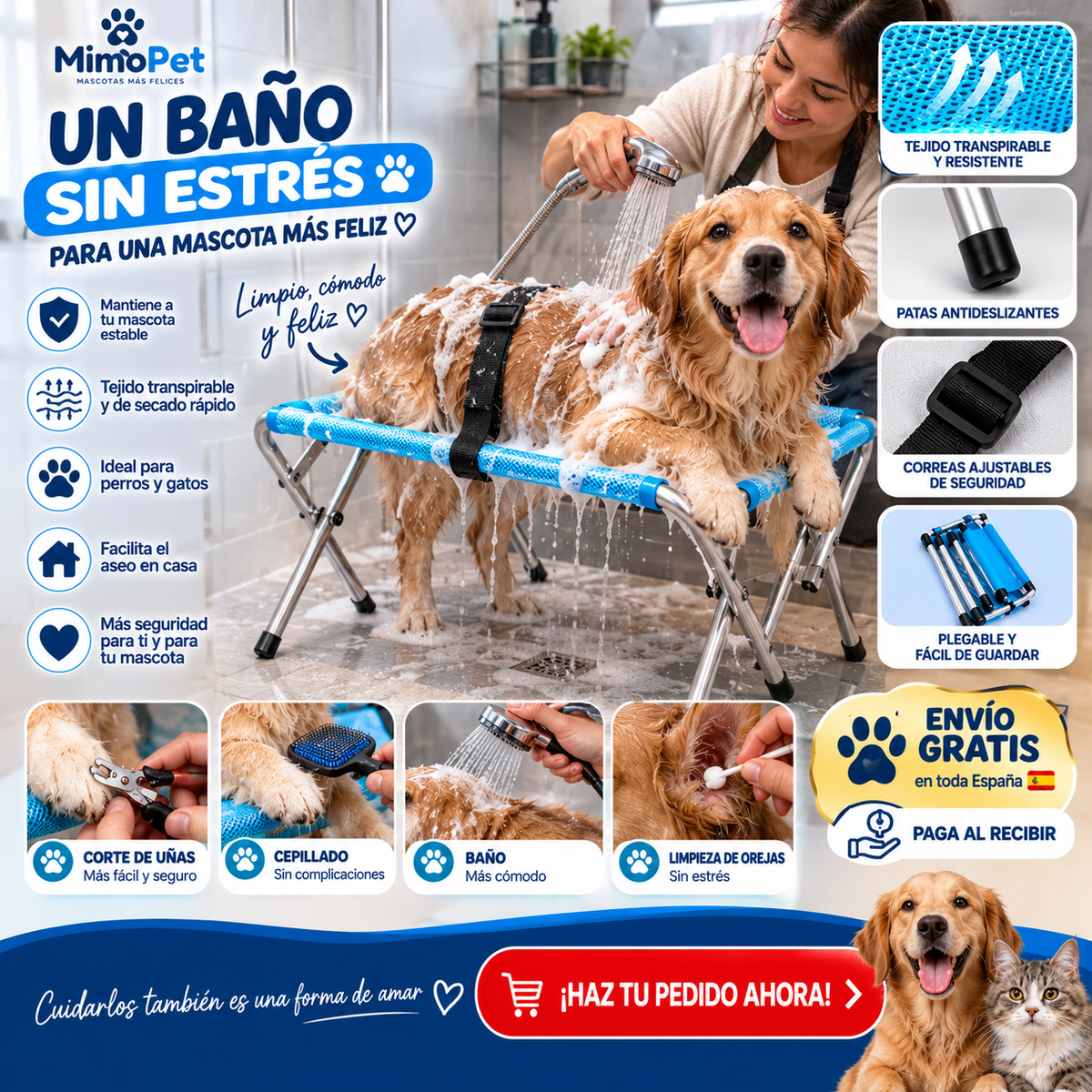 Un baño sin estrés para tu mascota